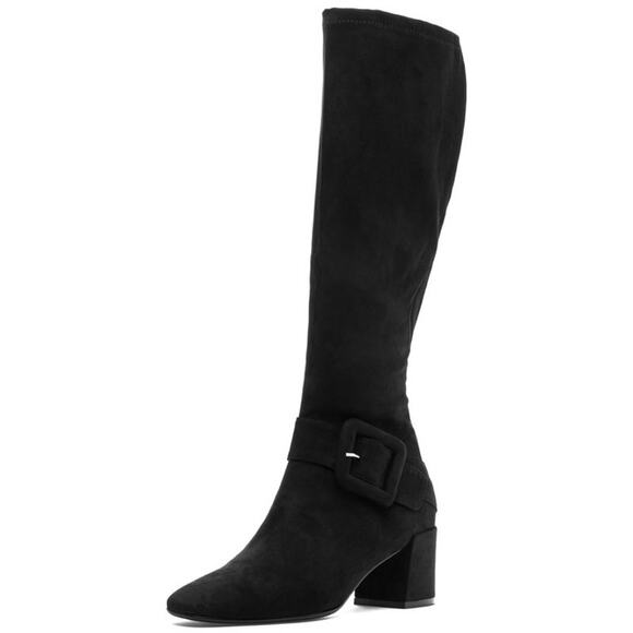 Vaneli Womens Sorina Tall Boots Size 11M Black Suede Slip On Flared Heel NIB - Picture 1 of 13